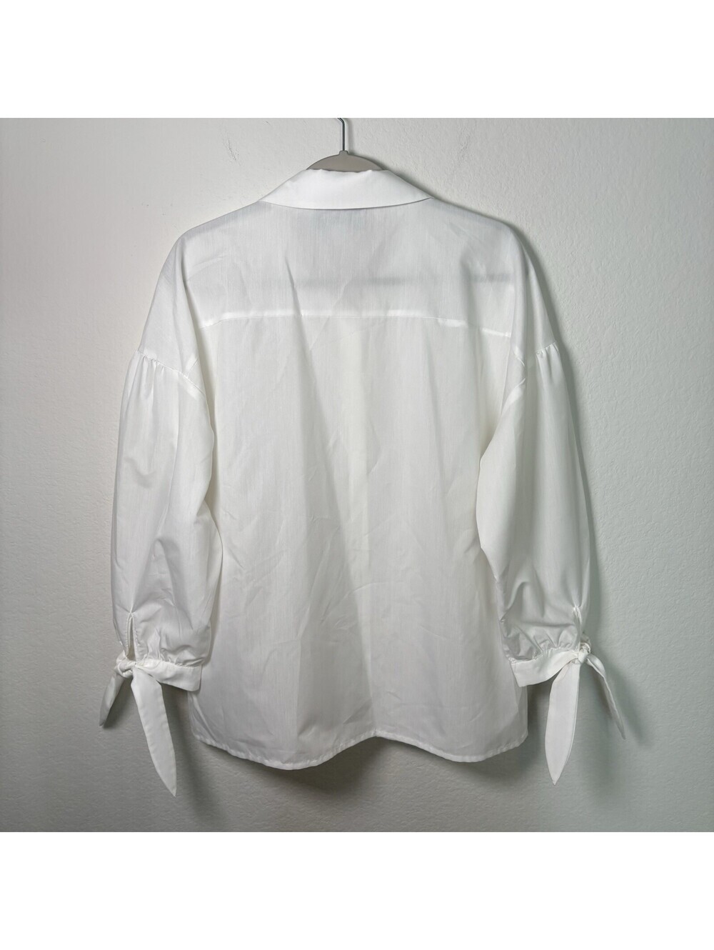Mare Mare x Anthropologie White Cotton Button Up Tie Sleeve Women’s Size XL EUC - Picture 5 of 8